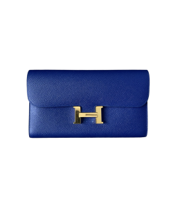Hermes Constance Long Wallet Blue Electric Epsom